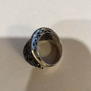 Two black stone bracelets and matching ring( size 7)